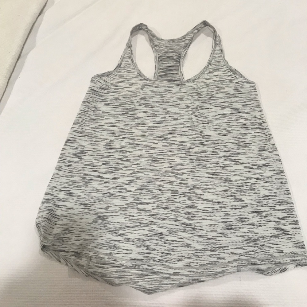 Lululemon Size 10 White/Grey Tank